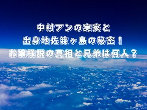 中村アンの実家と出身地佐渡ヶ島の秘密!お嬢様説の真相と兄弟は何人?