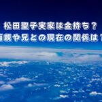 松田聖子実家は金持ち?両親や兄との現在の関係は?